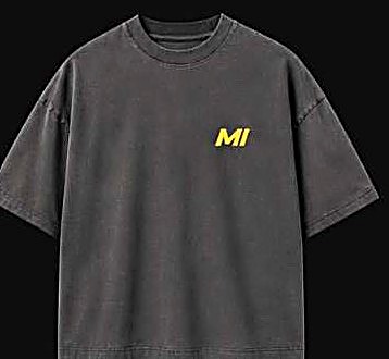 Tee Mauvaise Influence, gris, écriture jaune, face